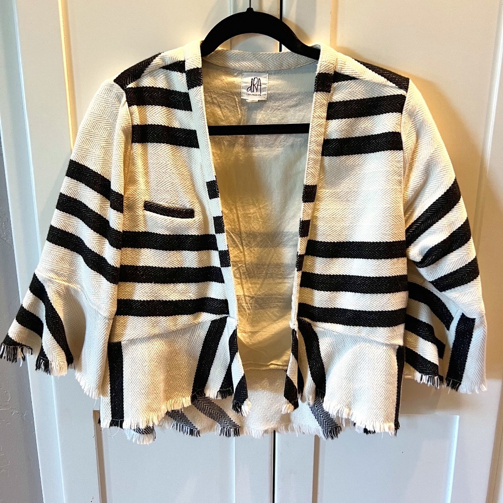 DRA Los Angeles (from Anthropologie) Black & Cream Jacket, Size Medium